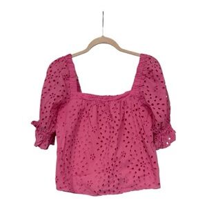 1.State | Puff Sleeve Eyelet Blouse